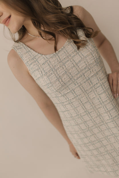 Blue Tweed Dress