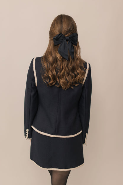 Navy Blue Tweed Blazer