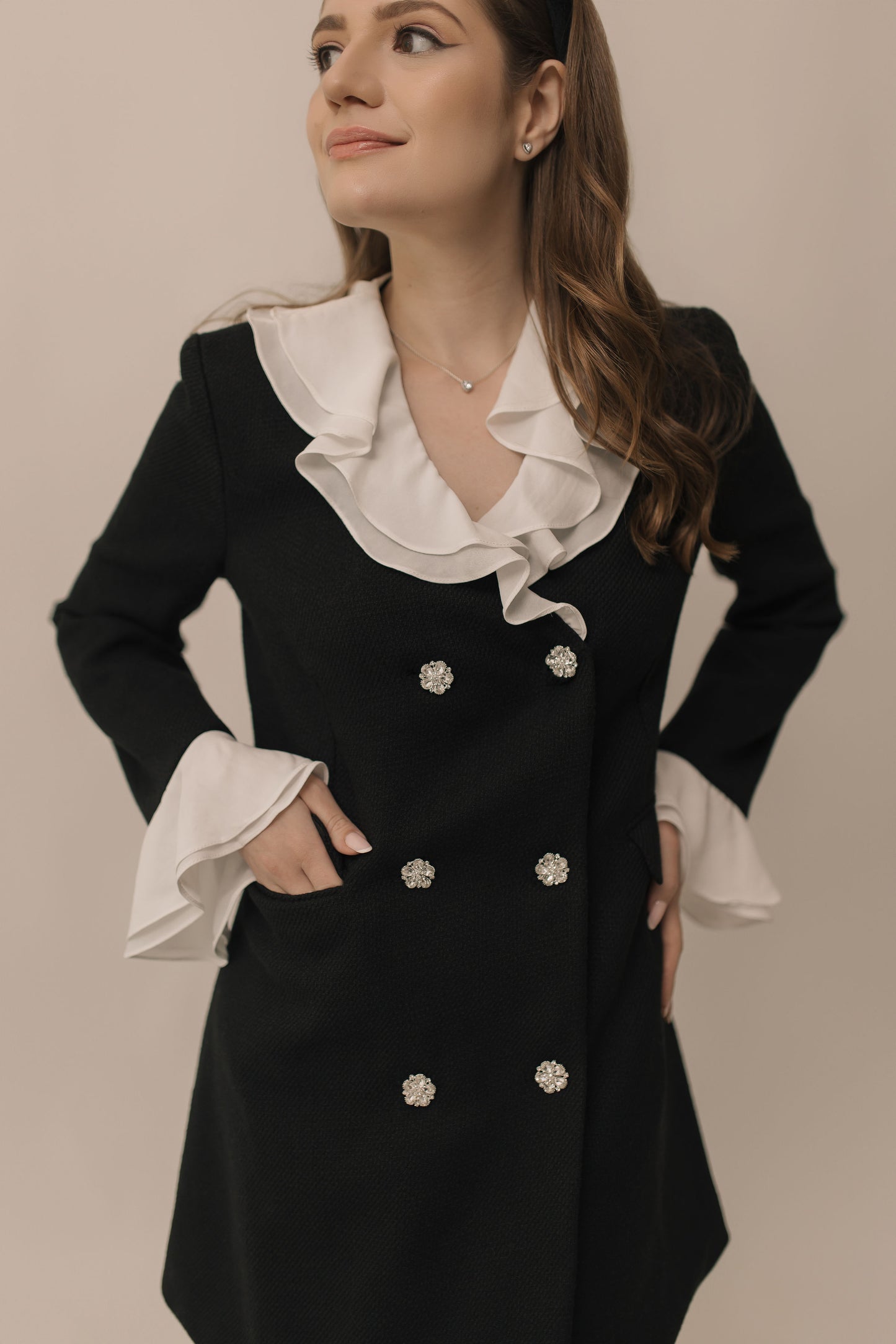 Black Tweed Blazer Dress