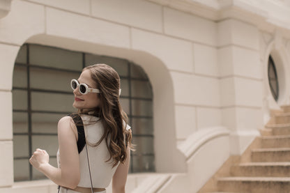 White Tweed Top and Skirt Set